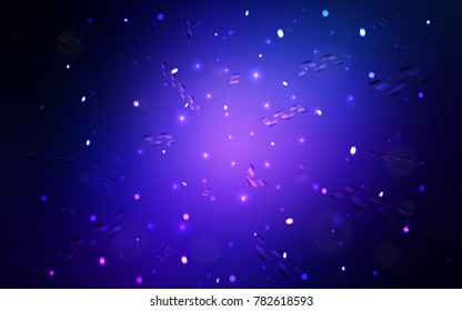 Dark BLUE vector template with carnival confetti. Modern geometrical abstract illustration with carnival ribbons. The template can be used as a background for postcards.