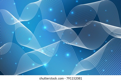 Dark BLUE vector template with carnival confetti. Decorative shining illustration with ribbons on abstract template. The pattern can be used for carnival, festival leaflets.