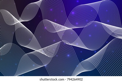Dark BLUE vector template with carnival confetti. Glitter abstract illustration with colorful confetti, ribbons. New design for ad, poster, banner of your Party.