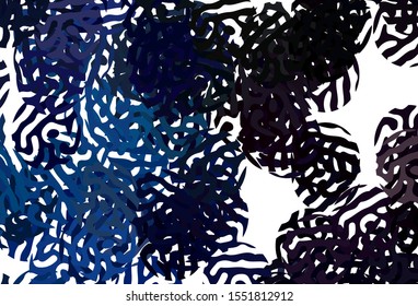 Dark BLUE vector template with chaotic shapes. Decorative design in abstract style with random forms. Elegant design for wallpapers.