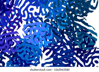Dark BLUE vector template with chaotic shapes. Illustration with colorful gradient shapes in abstract style. Modern design for your business card.