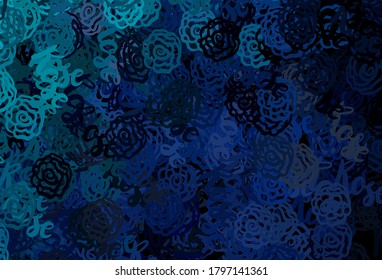 Dunkle BLAU-Vektorvorlage mit chaotischen Formen. Dekoratives Design im abstrakten Stil mit zufälligen Formen. Modernes Design für Ihre Visitenkarte.