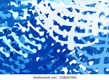 Dark BLUE vector template with chaotic shapes. Decorative design in abstract style with random forms. Background for a cell phone.