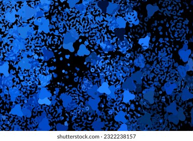 Dark BLUE vector template with chaotic shapes. Modern abstract illustration with colorful random forms. Modern design for your business card.