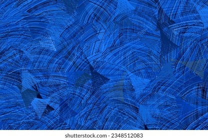 Dark BLUE vector template with chaotic shapes.