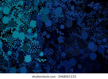 Dark BLUE vector template with chaotic shapes. Colorful chaotic forms with gradient in modern style. Simple design for your web site.