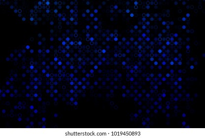 Dark BLUE vector  template with circles. Modern abstract illustration with colorful water drops. Pattern can be used as texture of water, rain drops.