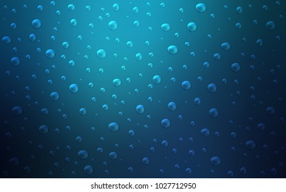 Dark BLUE vector template with circles. Glitter abstract illustration with blurred drops of rain. New design for ad, poster, banner of your website.