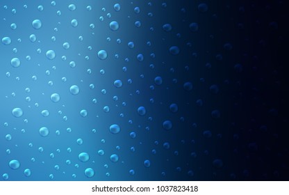 Dark BLUE vector template with circles. Glitter abstract illustration with blurred drops of rain. The pattern can be used for ads, leaflets of liquid.