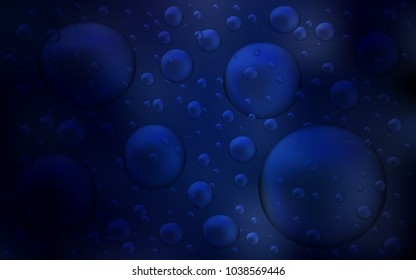 Dark BLUE vector template with circles. Glitter abstract illustration with blurred drops of rain. Completely new template for your brand book.