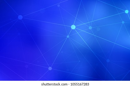 Dark BLUE vector template with circles, triangles. Colorful illustration with circles and lines in futuristic style. Pattern can be used for beautiful websites.