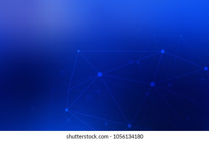 Dark BLUE vector template with circles, triangles. Abstract illustration with colorful discs and triangles. Pattern can be used as texture of wallpapers.