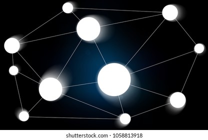 Dark BLUE vector template with circles, triangles. Modern abstract colorful illustration with spheres and lines. Pattern can be used as texture of wallpapers.
