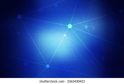 Dark BLUE vector template with circles, triangles. Abstract illustration with colorful discs and triangles. Pattern can be used for futuristic ad, booklets.