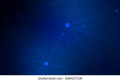Dark BLUE vector template with circles, triangles. Colorful illustration with circles and lines in futuristic style. New design for ad, poster, banner of your website.