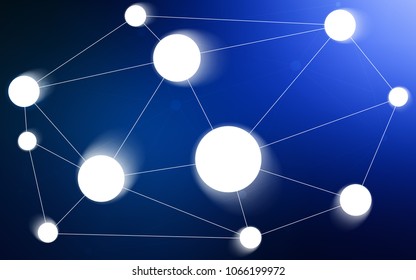 Dark BLUE vector template with circles, triangles. Glitter abstract illustration with connection of triangle structure. Pattern can be used as texture of wallpapers.