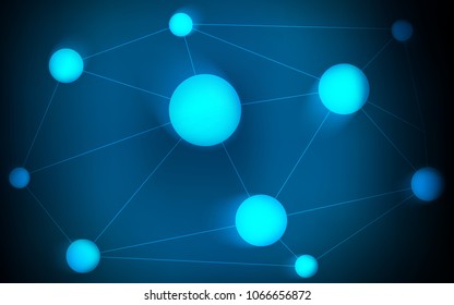 Dark BLUE vector template with circles, triangles. Decorative design in abstract style with triangle structure. Pattern can be used for futuristic ad, booklets.