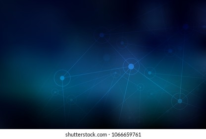 Dark BLUE vector template with circles, triangles. Modern abstract colorful illustration with spheres and lines. Pattern can be used for beautiful websites.