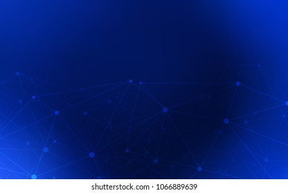 Dark BLUE vector template with circles, triangles. Glitter abstract illustration with connection of triangle structure. Pattern can be used for ads, leaflets.