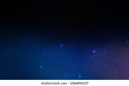 Dark BLUE vector template with circles, triangles. Modern abstract colorful illustration with spheres and lines. Pattern can be used for futuristic ad, booklets.