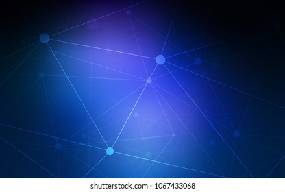 Dark BLUE vector template with circles, triangles. Abstract illustration with colorful discs and triangles. Pattern can be used for beautiful websites.