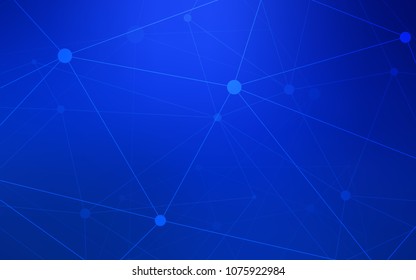 Dark BLUE vector template with circles, triangles. Glitter abstract illustration with connection of triangle structure. Completely new template for your brand book.