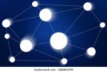 Dark BLUE vector template with circles, triangles. Design with connection of dots and lines on colorful background. New design for ad, poster, banner of your website.