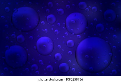 Dark BLUE vector template with circles. Modern abstract illustration with colorful water drops. The pattern can be used for beautiful websites.
