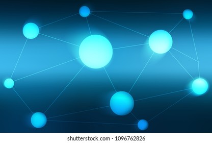 Dark BLUE vector template with circles, triangles. Glitter abstract illustration with connection of triangle structure. Beautiful design for your business advert.