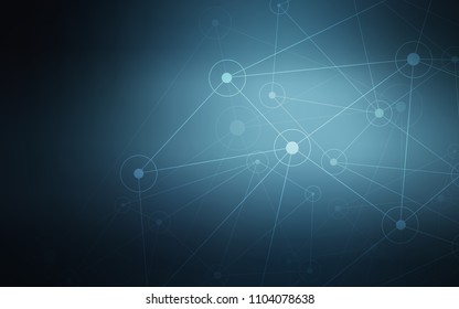 Dark BLUE vector template with circles, triangles. Modern abstract colorful illustration with spheres and lines. Completely new template for your brand book.
