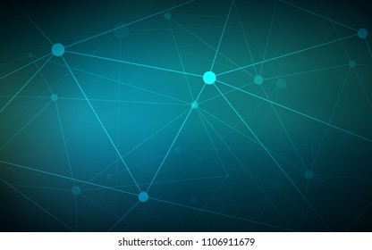 Dark BLUE vector template with circles, triangles. Abstract illustration with colorful discs and triangles. Completely new template for your brand book.