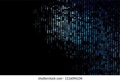 Dark BLUE vector  template with circles. Illustration with set of shining colorful abstract circles. Pattern can be used as texture of water, rain drops.