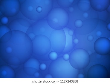 Dark BLUE vector template with circles. Blurred decorative design in abstract style with bubbles. Completely new template for your brand book.