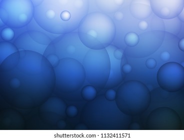 Dark BLUE vector template with circles. Glitter abstract illustration with blurred drops of rain. The pattern can be used for beautiful websites.