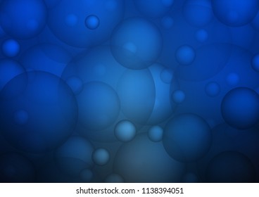 Dark BLUE vector template with circles. Blurred bubbles on abstract background with colorful gradient. Beautiful design for your business natural advert.