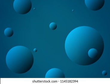 Dark BLUE vector template with circles. Glitter abstract illustration with blurred drops of rain. Pattern can be used as texture of water, rain drops.