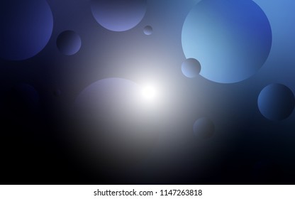 Dark BLUE vector template with circles. Glitter abstract illustration with blurred drops of rain. Pattern can be used for futuristic ad, booklets.