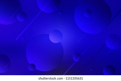 Dark BLUE vector template with circles. Modern abstract illustration with colorful water drops. Beautiful design for your business advert.