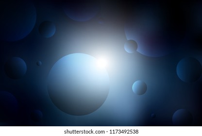 Dark BLUE vector template with circles. Illustration with set of shining colorful abstract circles. Pattern can be used for futuristic ad, booklets.
