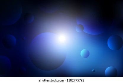 Dark BLUE vector template with circles. Beautiful colored illustration with blurred circles in nature style. Pattern can be used for beautiful websites.