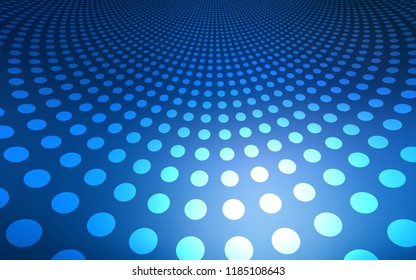Dark BLUE vector template with circles. Illustration with set of shining colorful abstract circles. Beautiful design for your business advert.