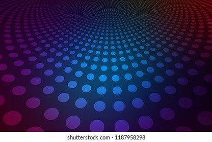 Dark BLUE vector template with circles. Beautiful colored illustration with blurred circles in nature style. Pattern can be used for futuristic ad, booklets.