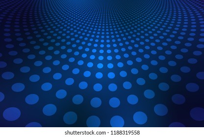 Dark BLUE vector template with circles. Blurred bubbles on abstract background with colorful gradient. New design for ad, poster, banner of your website.