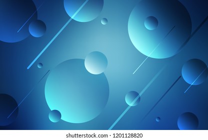Dark BLUE vector template with circles. Abstract illustration with colored bubbles in nature style. Pattern can be used for futuristic ad, booklets.