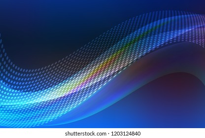 Dark BLUE vector template with circles, triangles. Abstract illustration with colorful discs and triangles. Pattern for futuristic ad, booklets.