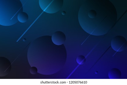 Dark BLUE vector template with circles. Glitter abstract illustration with blurred drops of rain. Beautiful design for your business advert.
