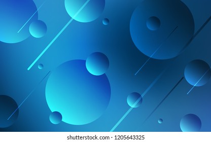 Dark BLUE vector template with circles. Glitter abstract illustration with blurred drops of rain. Completely new template for your brand book.