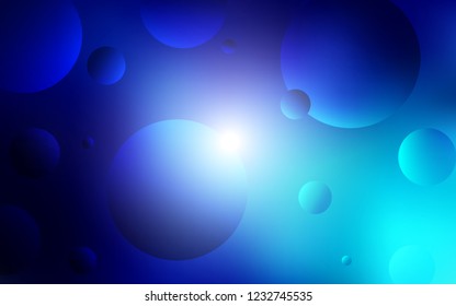 Dark BLUE vector template with circles. Blurred decorative design in abstract style with bubbles. Beautiful design for your business advert.