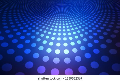 Dark BLUE vector template with circles. Blurred bubbles on abstract background with colorful gradient. Pattern can be used for ads, leaflets.