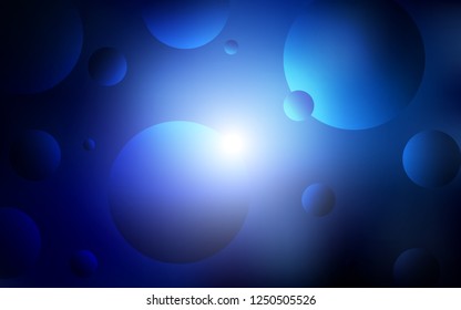 Dark BLUE vector template with circles. Abstract illustration with colored bubbles in nature style. Completely new template for your brand book.